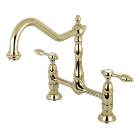 Kingston Brass KS1172TAL Tudor Bridge Kitchen Faucet, Polished Brass KS1172TAL